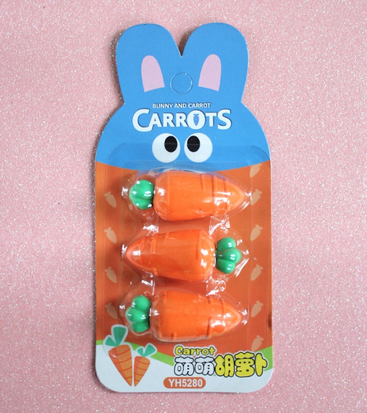 kawaii box japan march 2017 - carrot erasers